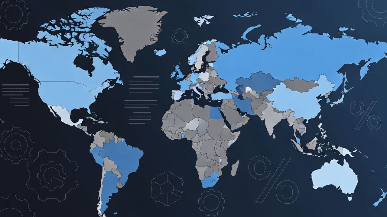 Global map illustration showing OECD Pillar Two tax implementation across jurisdictions