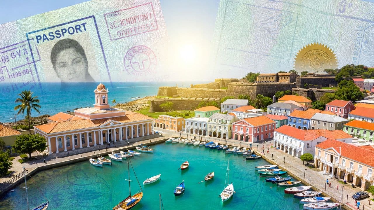 Grenada coastline with government buildings representing CBI programme changes and enhanced screening