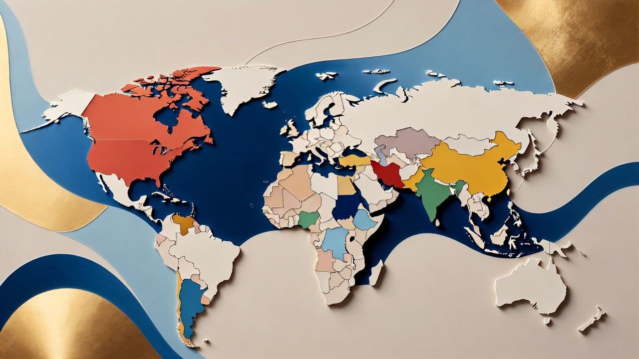 World map highlighting territorial tax jurisdictions